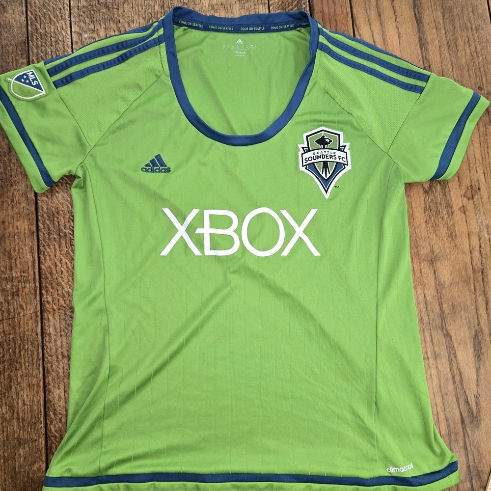 Vintage Y2k Seattle Sounders XBOX Jersey Women's Sz Xl Futbol Mls Soccer Blank
